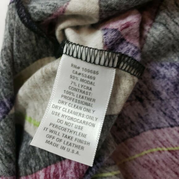 AKIKO Multicolor Sleeveless Size M Layer Blouse Top Leather Trim Open Back Tank - Picture 5 of 10